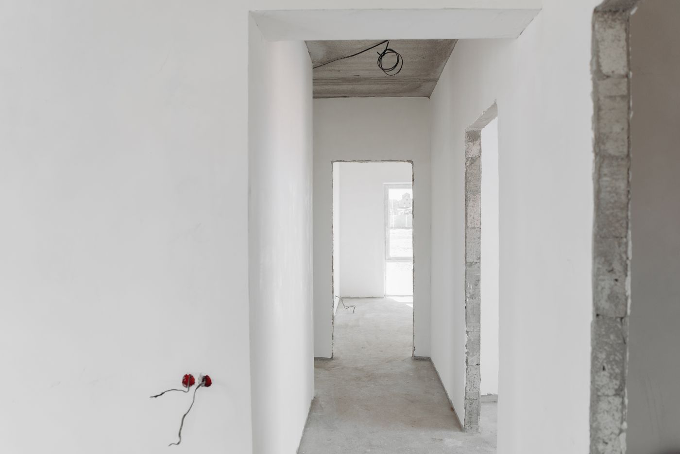 Stock inspiration: interior walls and doorways during the finishing stages of a renovation.